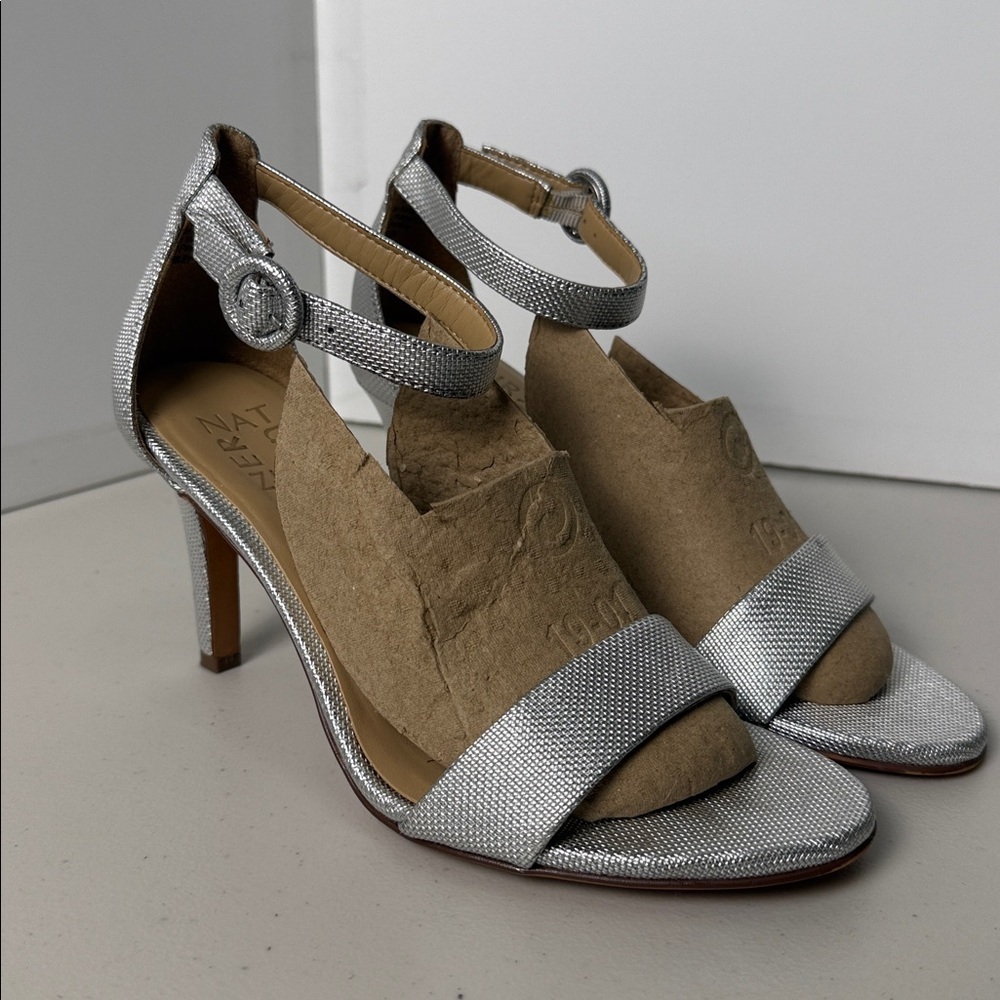 Naturalizer Strappy Heels Silver Size 6.5 - Picture 4 of 16